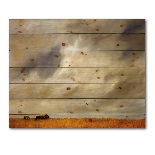 Designart - Desert Farmhouse Under Cloudy Sky in Washington I